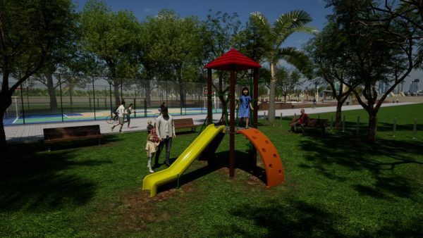 Casinha em parquinho infantil