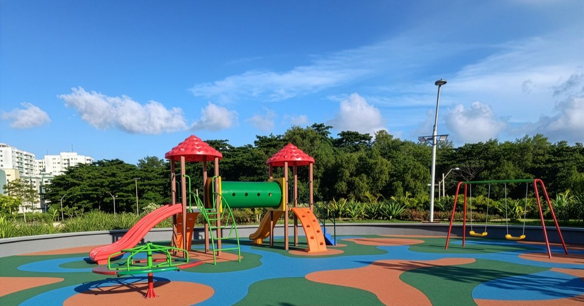 Empreendimento academia ao livre e playground